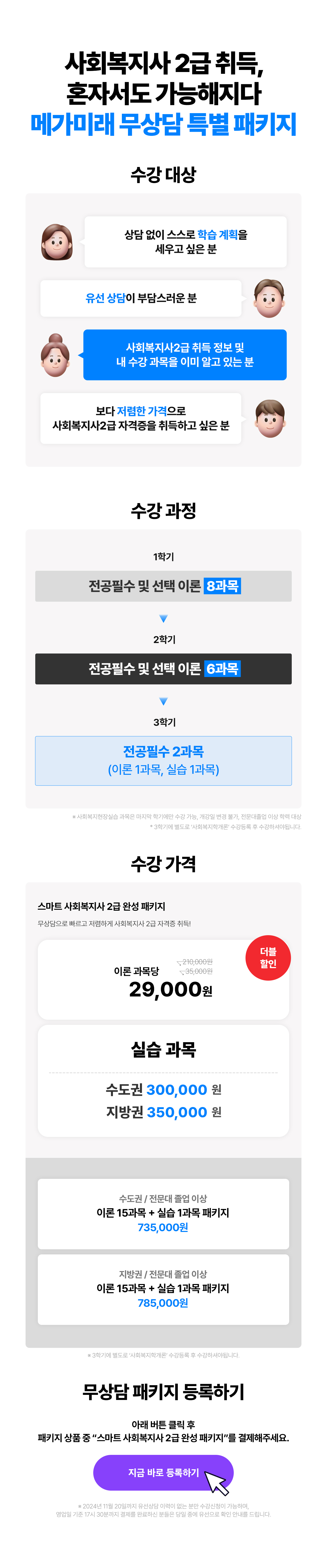 사회복지사 2급 취득, 혼자서도 가능해지다 메가미래 무상담 특별 패키지