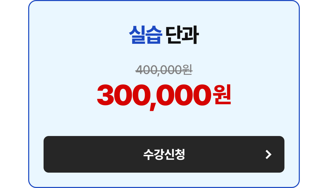 실습 단과 300,000원