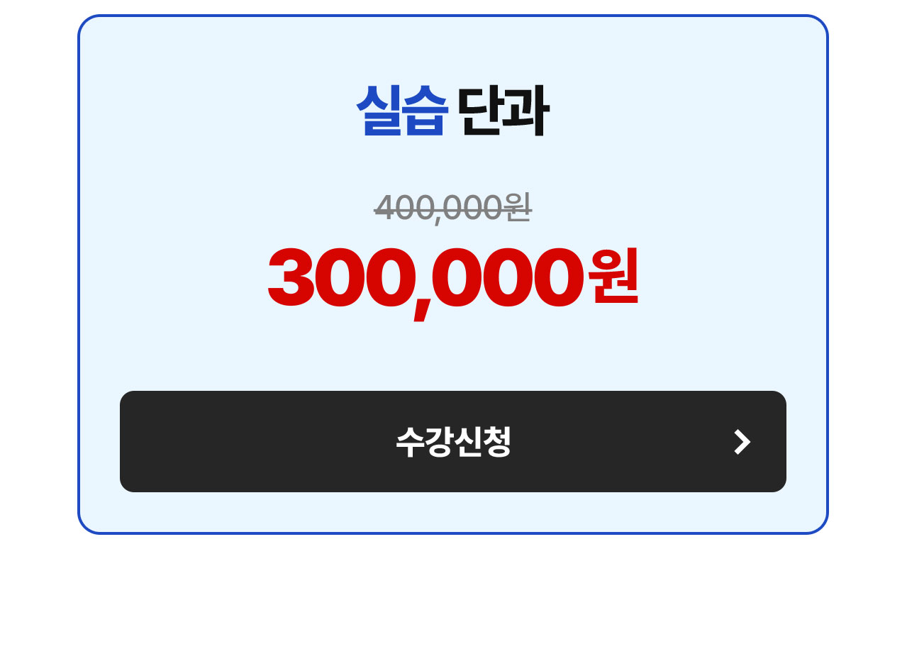 실습 단과 300,000원
